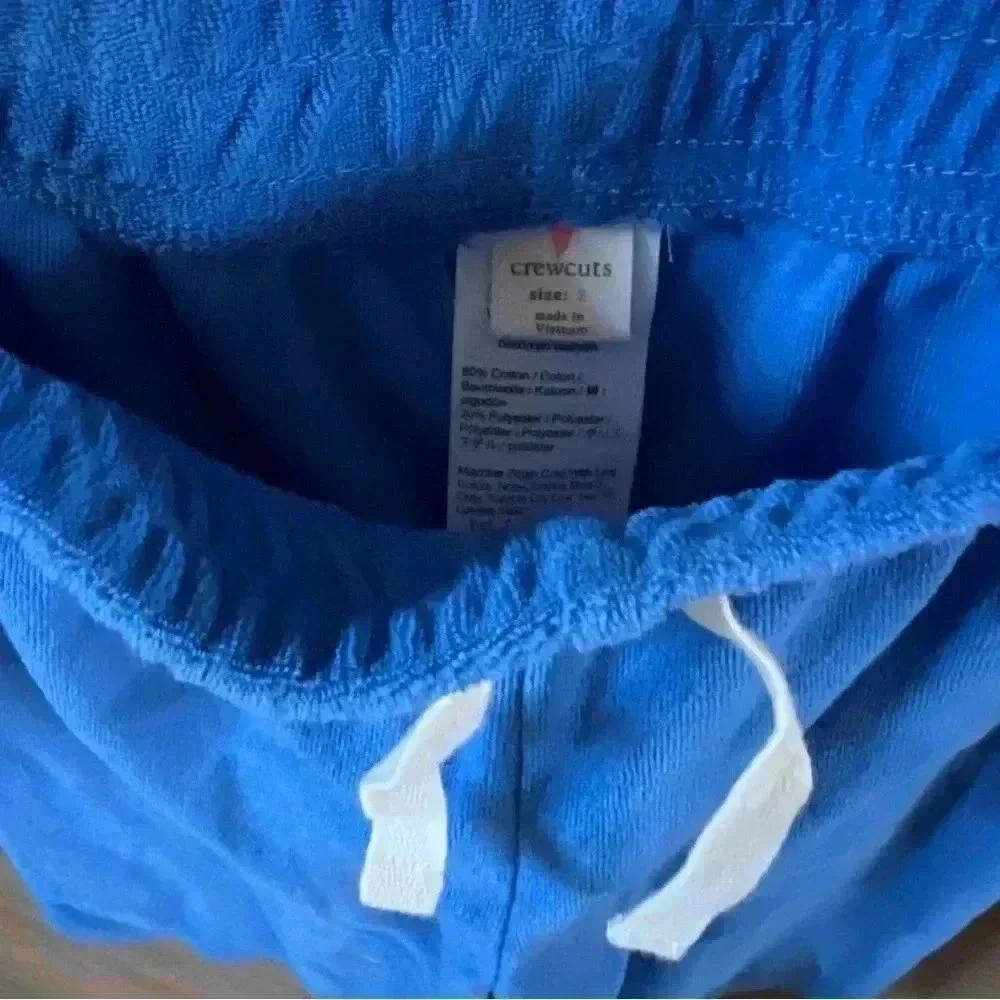 NWOT • JCREW crewcuts girls wide leg towel terry sail blue pants 2T